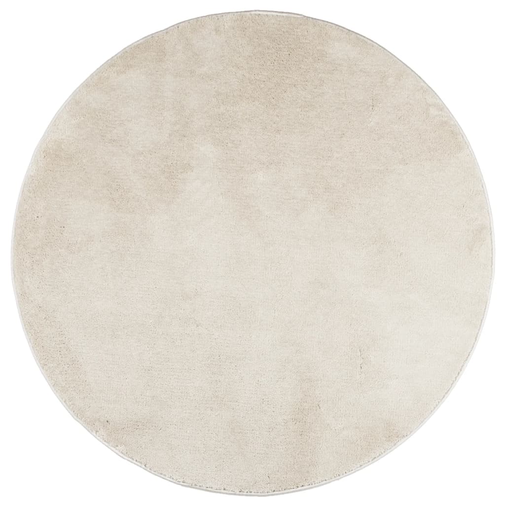 vidaXL Rug OVIEDO Short Pile Beige Ø 160 cm