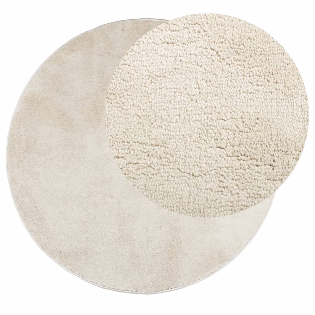 vidaXL Rug OVIEDO Short Pile Beige Ø 160 cm