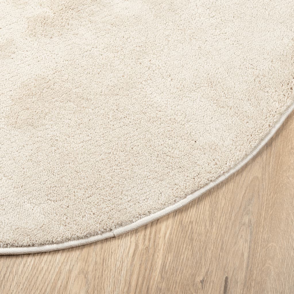 vidaXL Rug OVIEDO Short Pile Beige Ø 160 cm