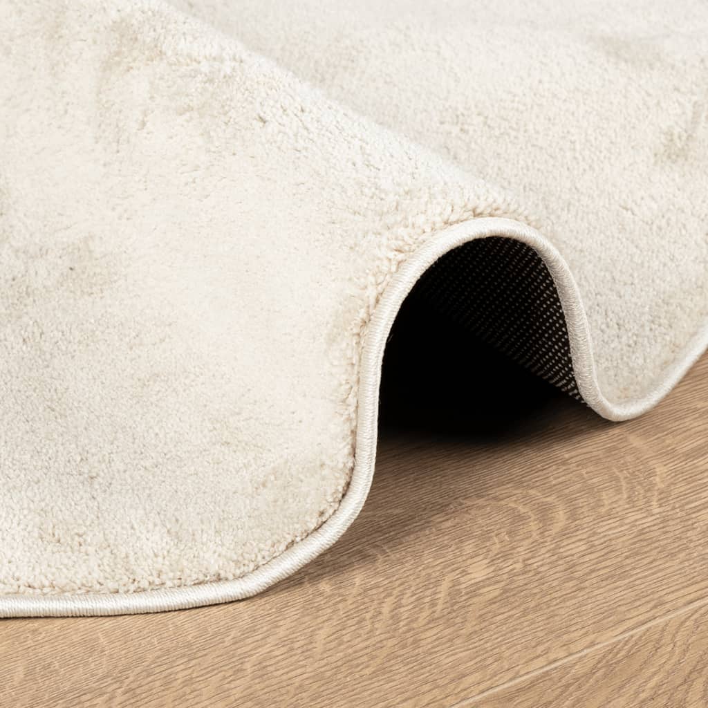 vidaXL Rug OVIEDO Short Pile Beige Ø 160 cm