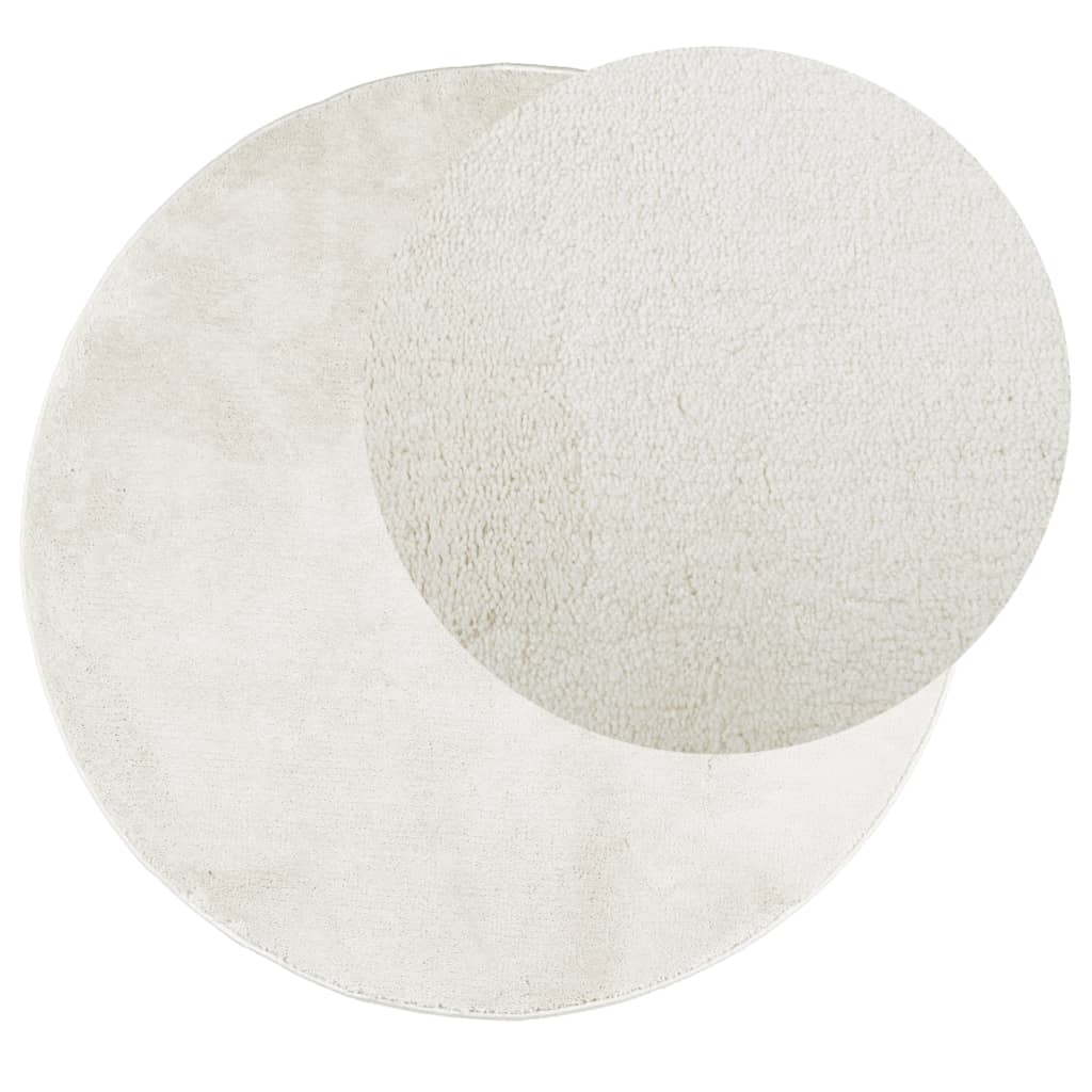 vidaXL Rug OVIEDO Short Pile Cream Ø 100 cm