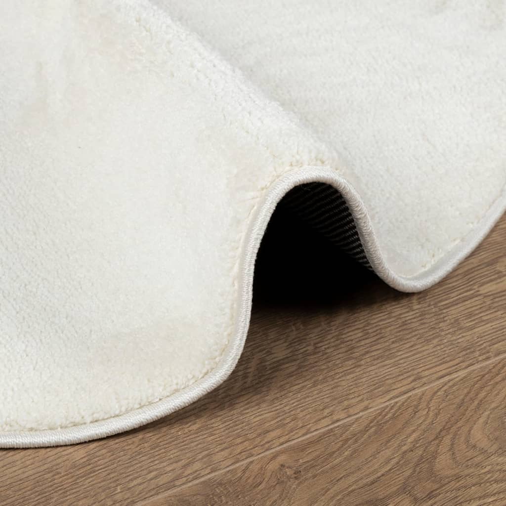 vidaXL Rug OVIEDO Short Pile Cream Ø 100 cm