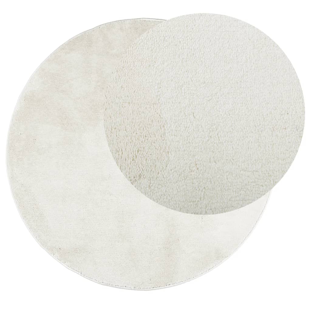 vidaXL Rug OVIEDO Short Pile Cream Ø 280 cm