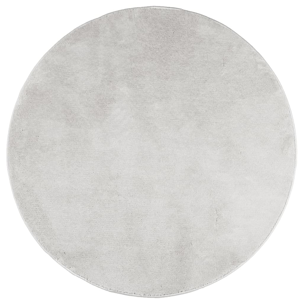 vidaXL Rug OVIEDO Short Pile Grey Ø 240 cm