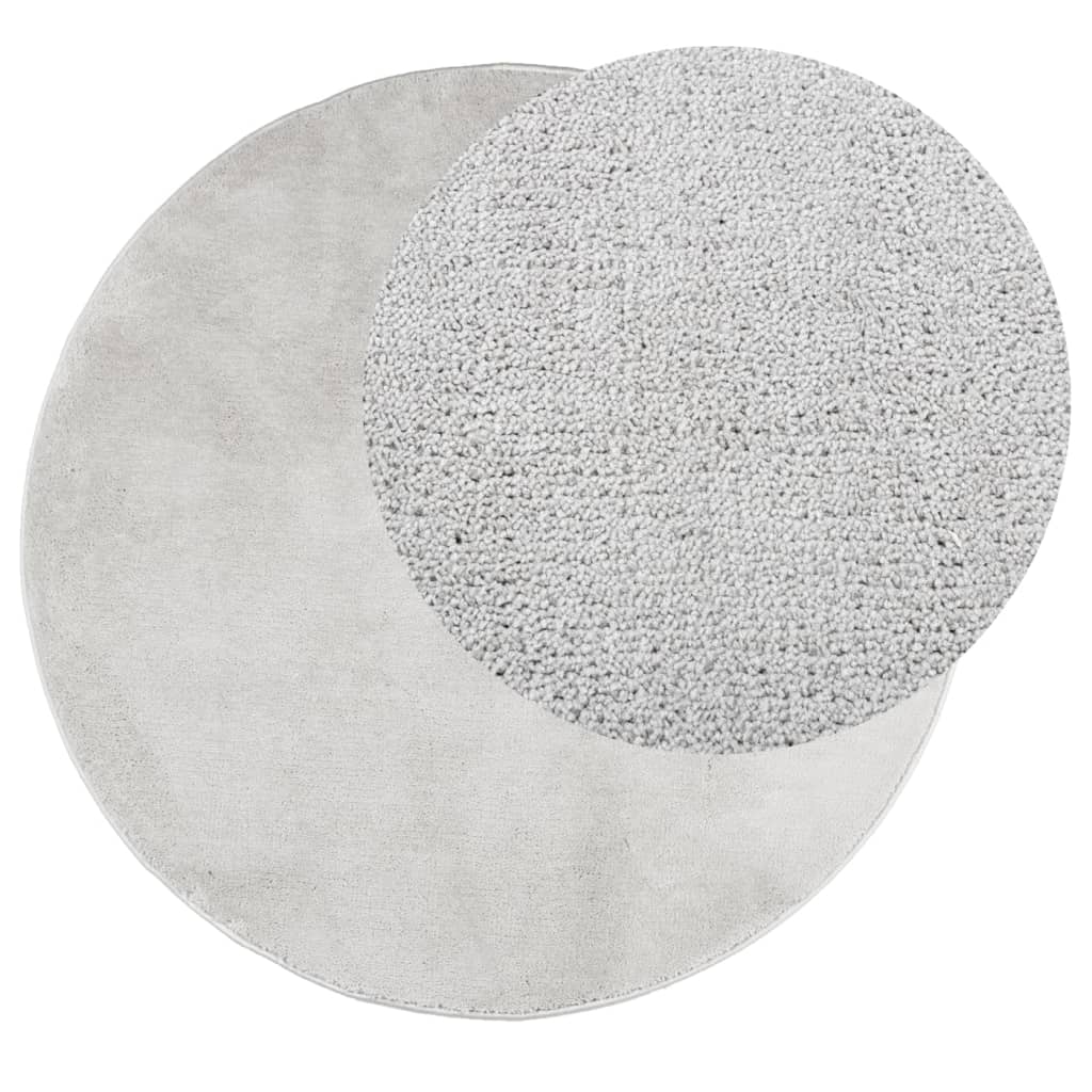 vidaXL Rug OVIEDO Short Pile Grey Ø 240 cm