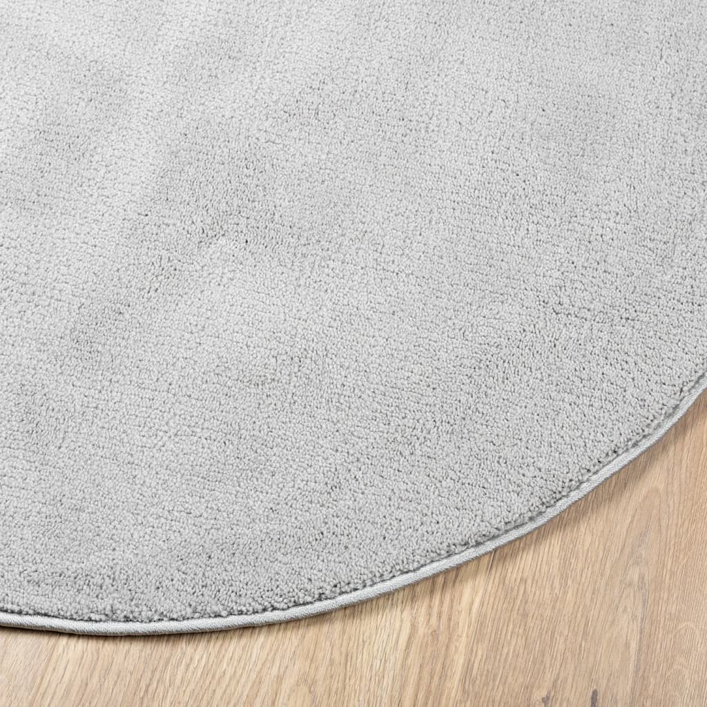 vidaXL Rug OVIEDO Short Pile Grey Ø 240 cm