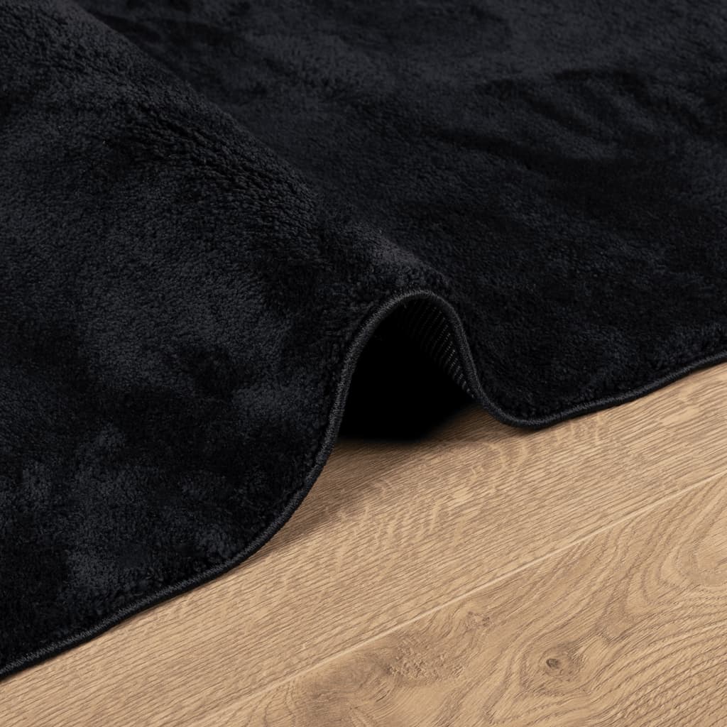 vidaXL Rug OVIEDO Short Pile Black 200x200 cm