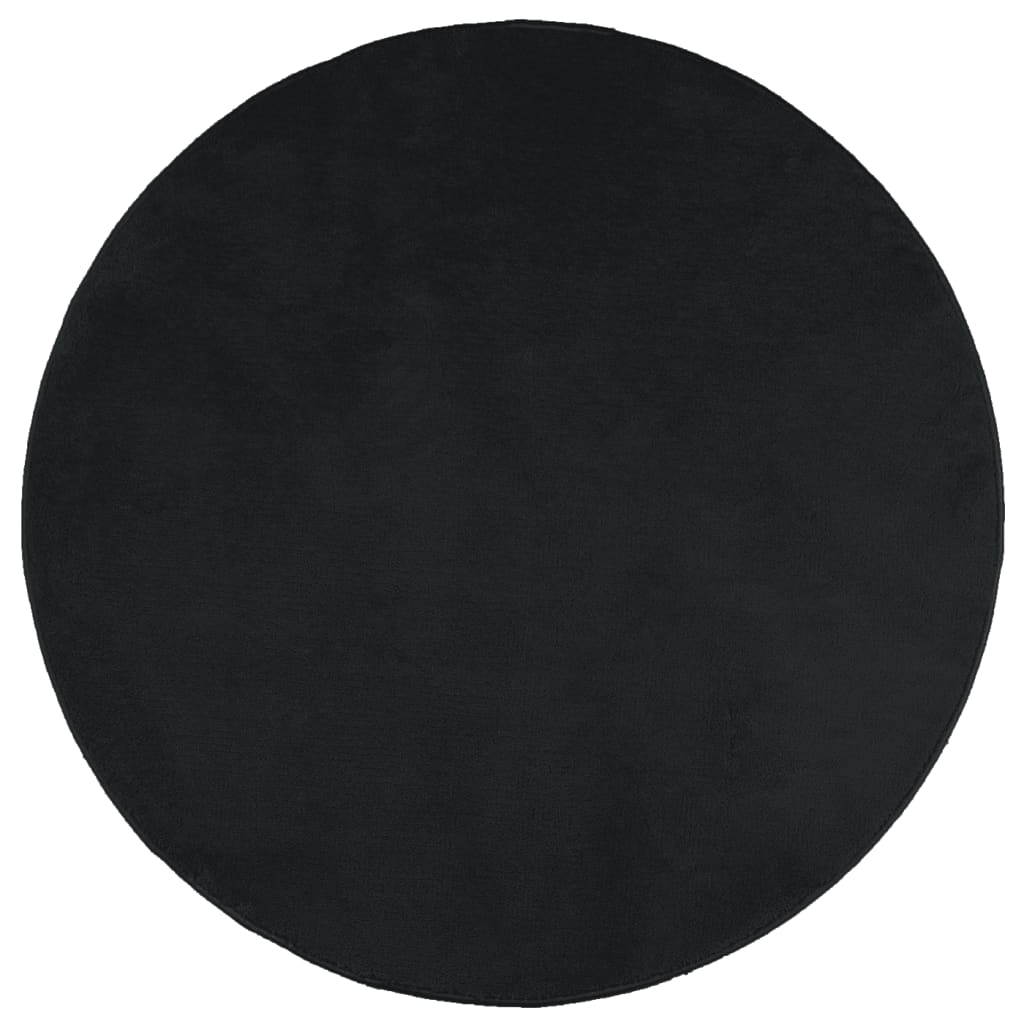 vidaXL Rug OVIEDO Short Pile Black Ø 280 cm