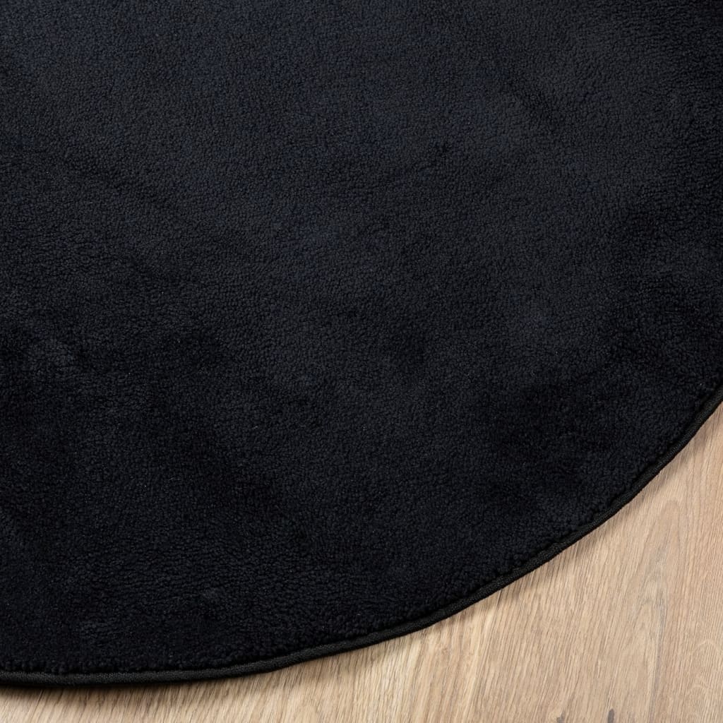 vidaXL Rug OVIEDO Short Pile Black Ø 280 cm