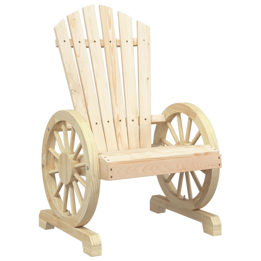 Garden Adirondack Chair | Set of 4 | Natural Wood | Solid fir wood