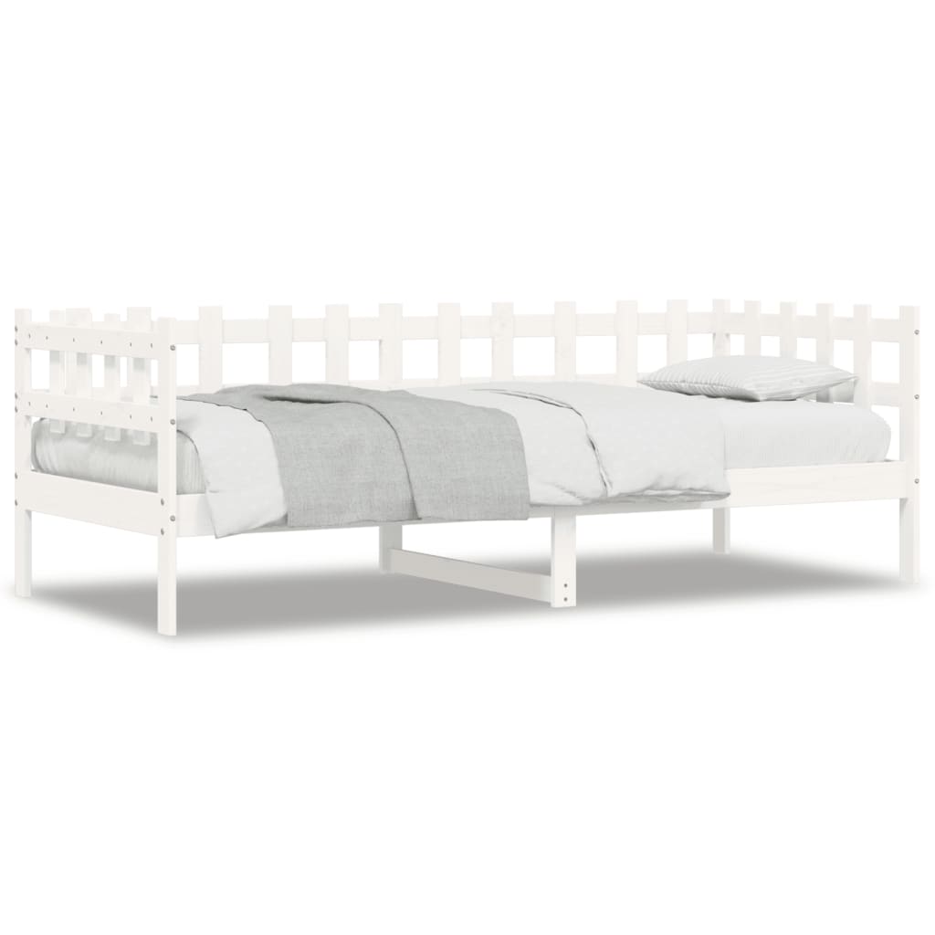 vidaXL Day Bed without Mattress White 90x200 cm Solid Wood Pine