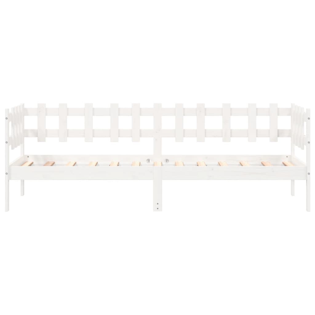 vidaXL Day Bed without Mattress White 90x200 cm Solid Wood Pine