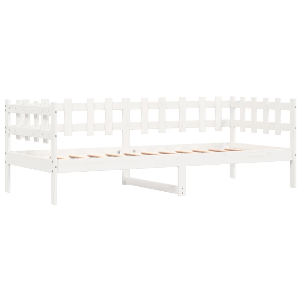 vidaXL Day Bed without Mattress White 90x200 cm Solid Wood Pine