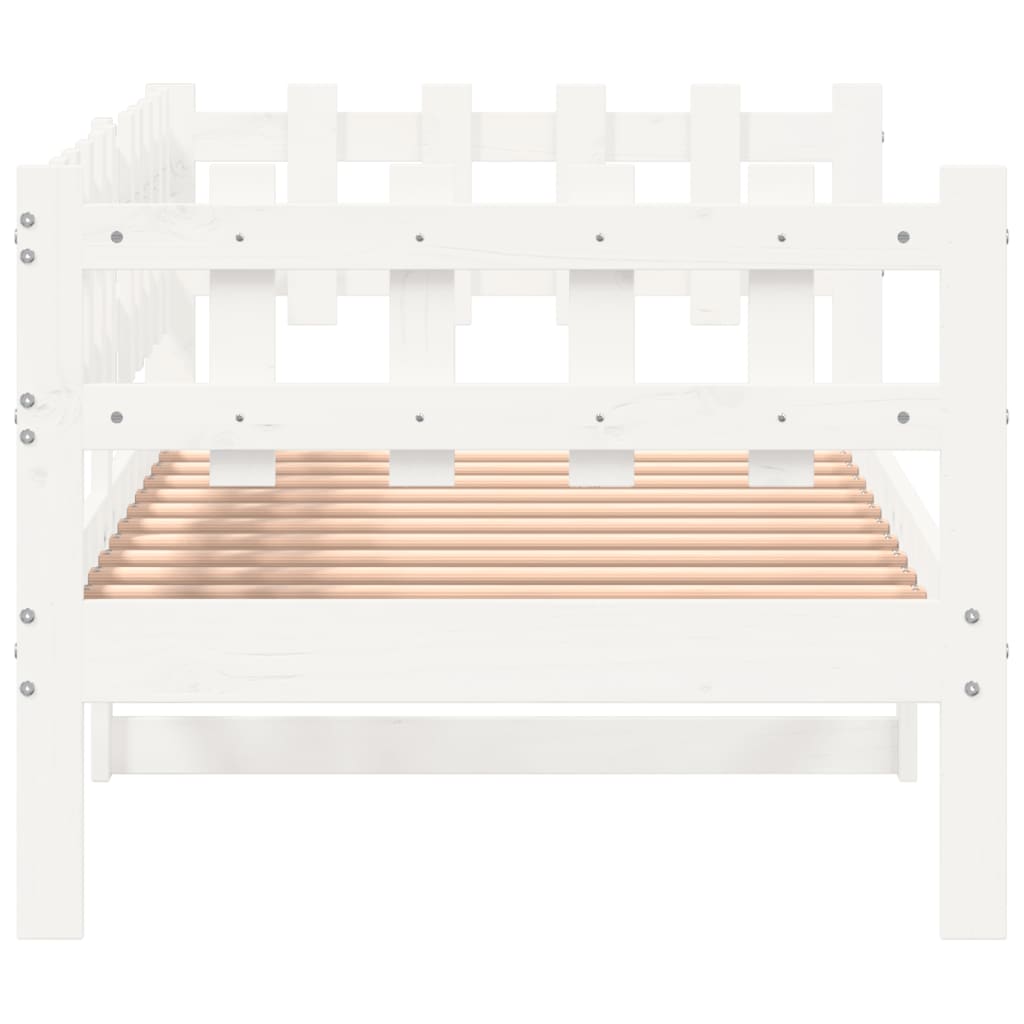 vidaXL Day Bed without Mattress White 90x200 cm Solid Wood Pine