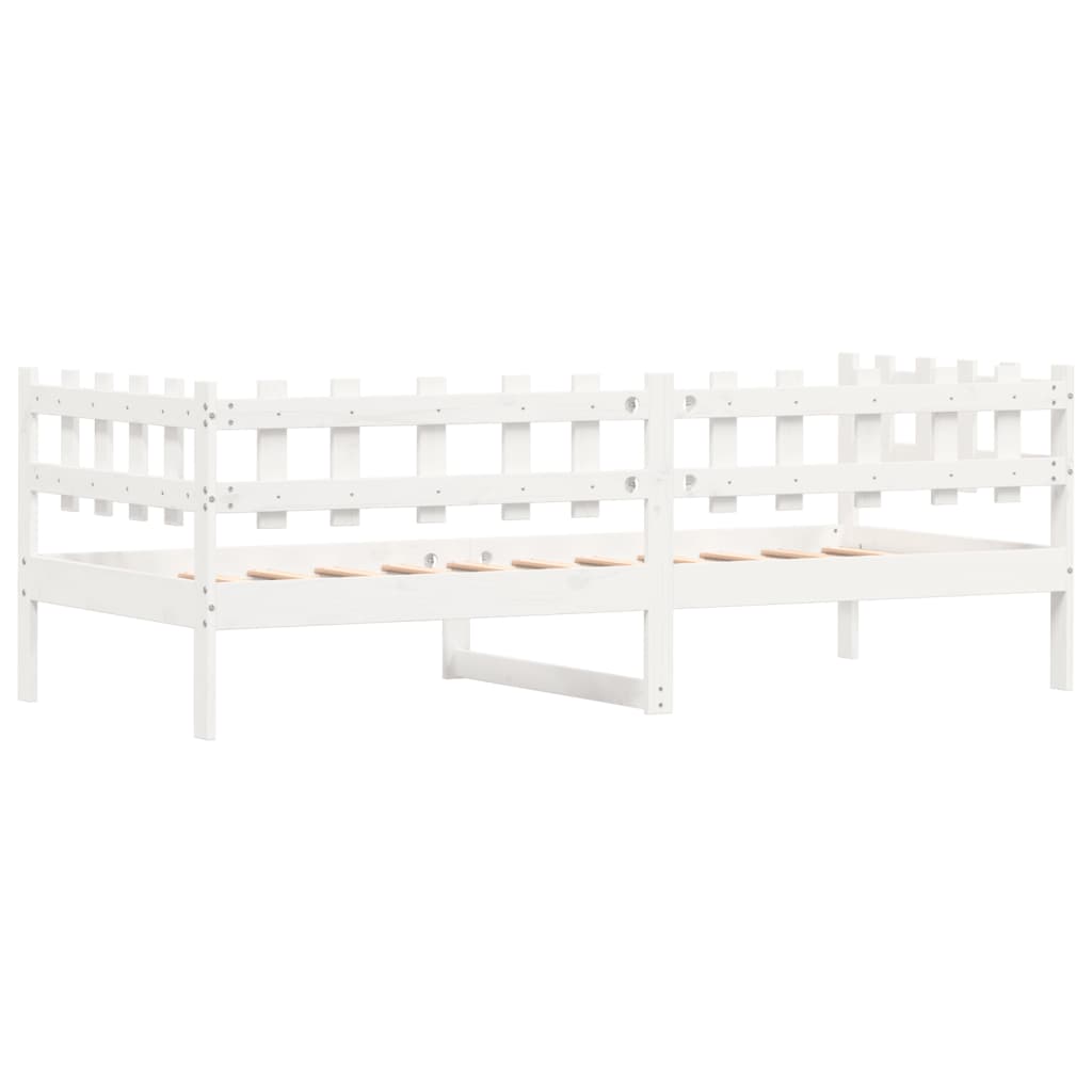 vidaXL Day Bed without Mattress White 90x200 cm Solid Wood Pine