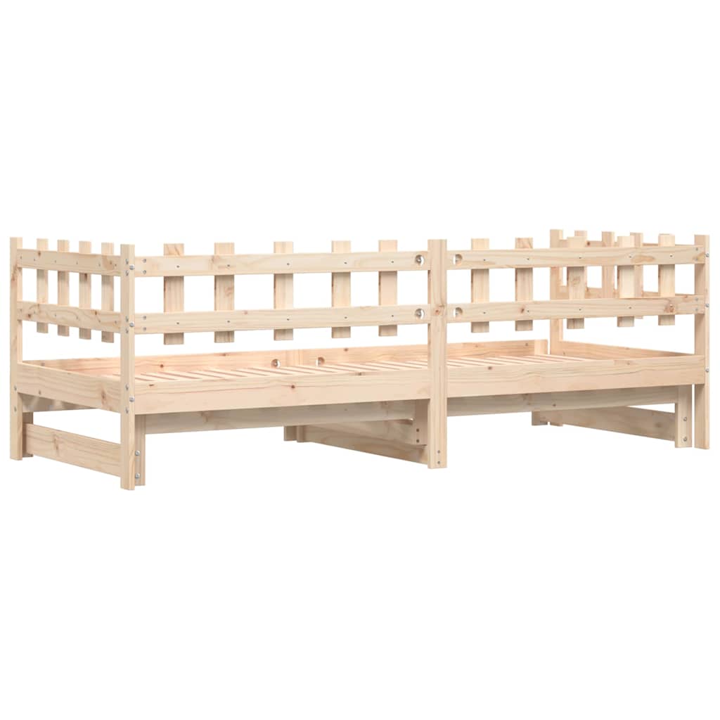 Pull-out Day Bed without Mattress  2x(90x200) cm Solid Wood