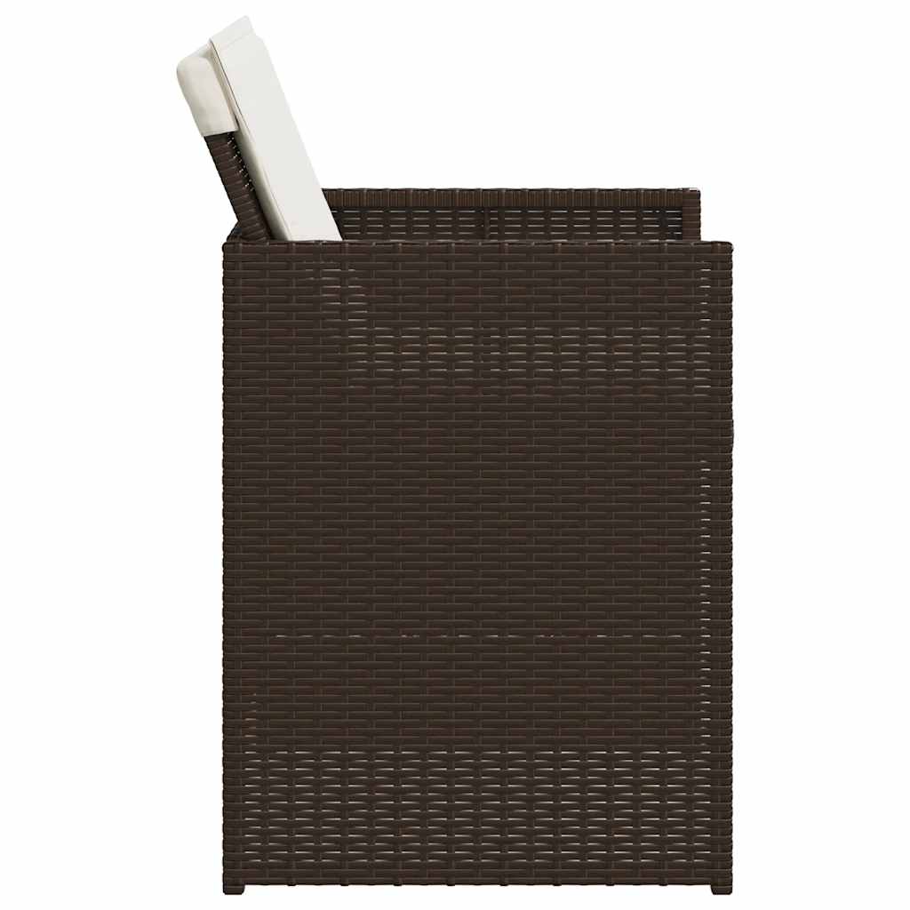 Garden Chairs with Cushions 4 pcs Brown Poly Rattan