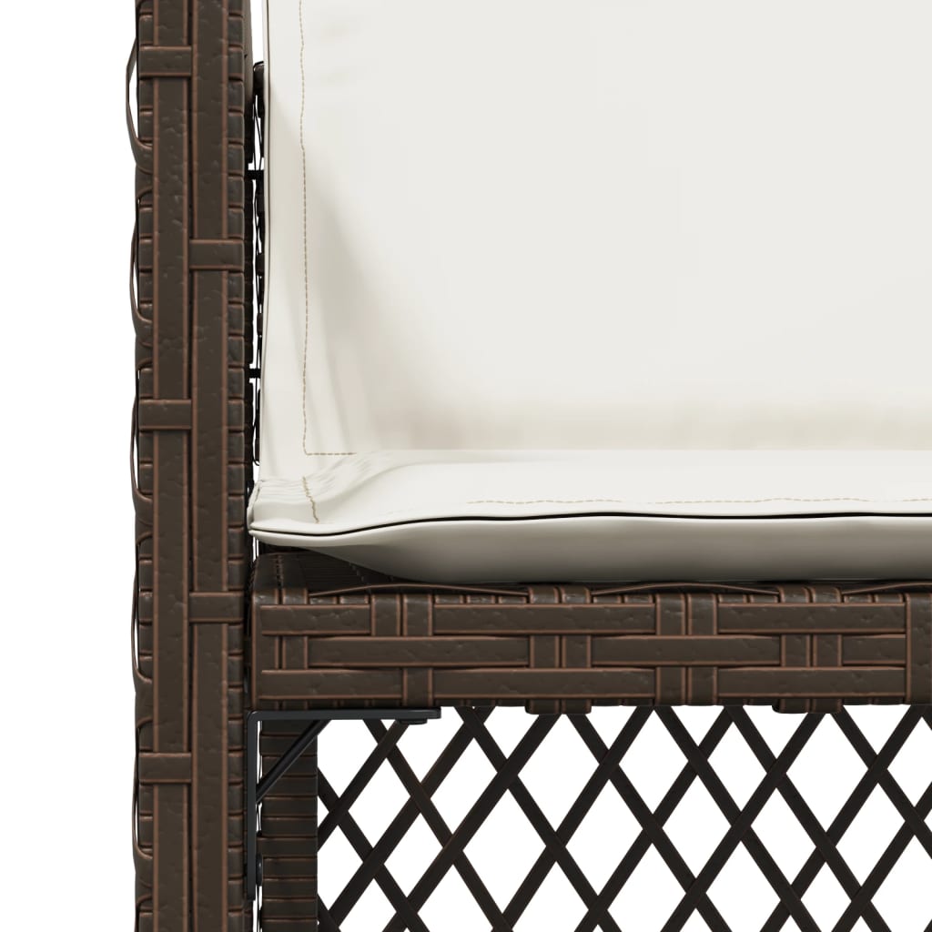 Garden Chairs with Cushions 4 pcs Brown Poly Rattan