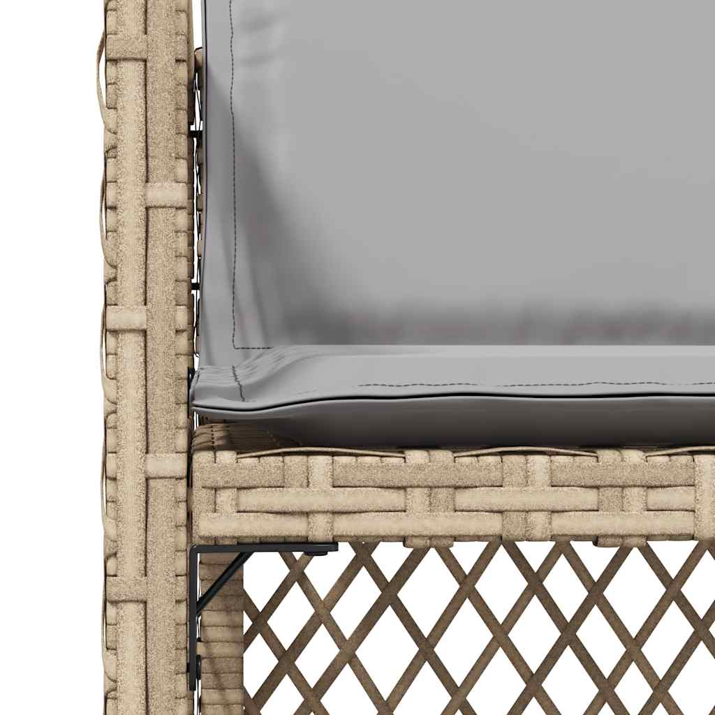 Garden Chairs with Cushions 4 pcs Mix Beige Poly Rattan