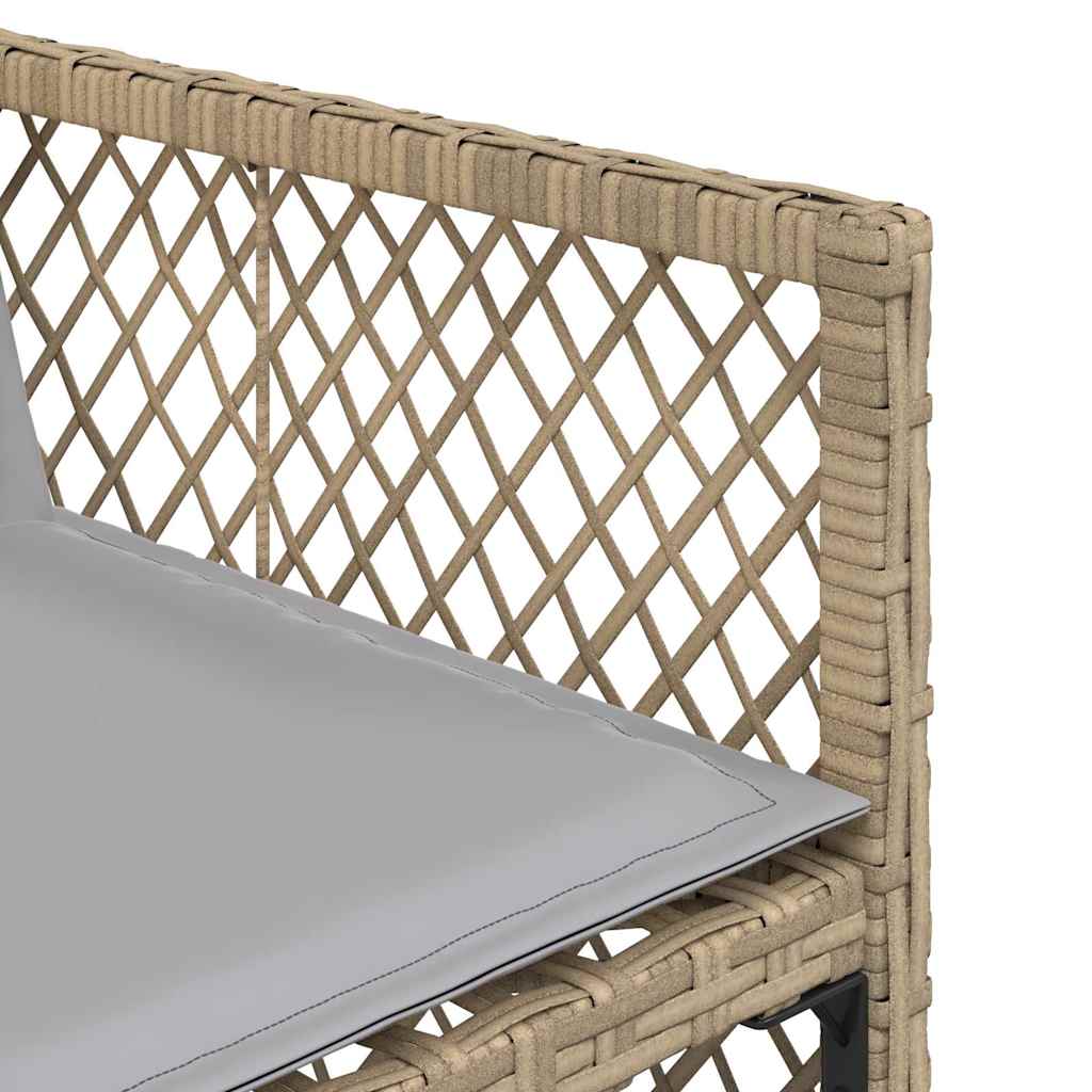 Garden Chairs with Cushions 4 pcs Mix Beige Poly Rattan