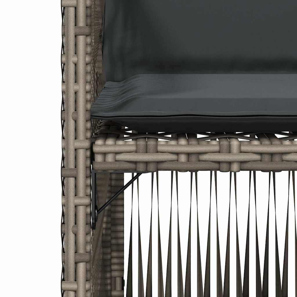Garden Chairs with Cushions 4 pcs Grey Poly Rattan