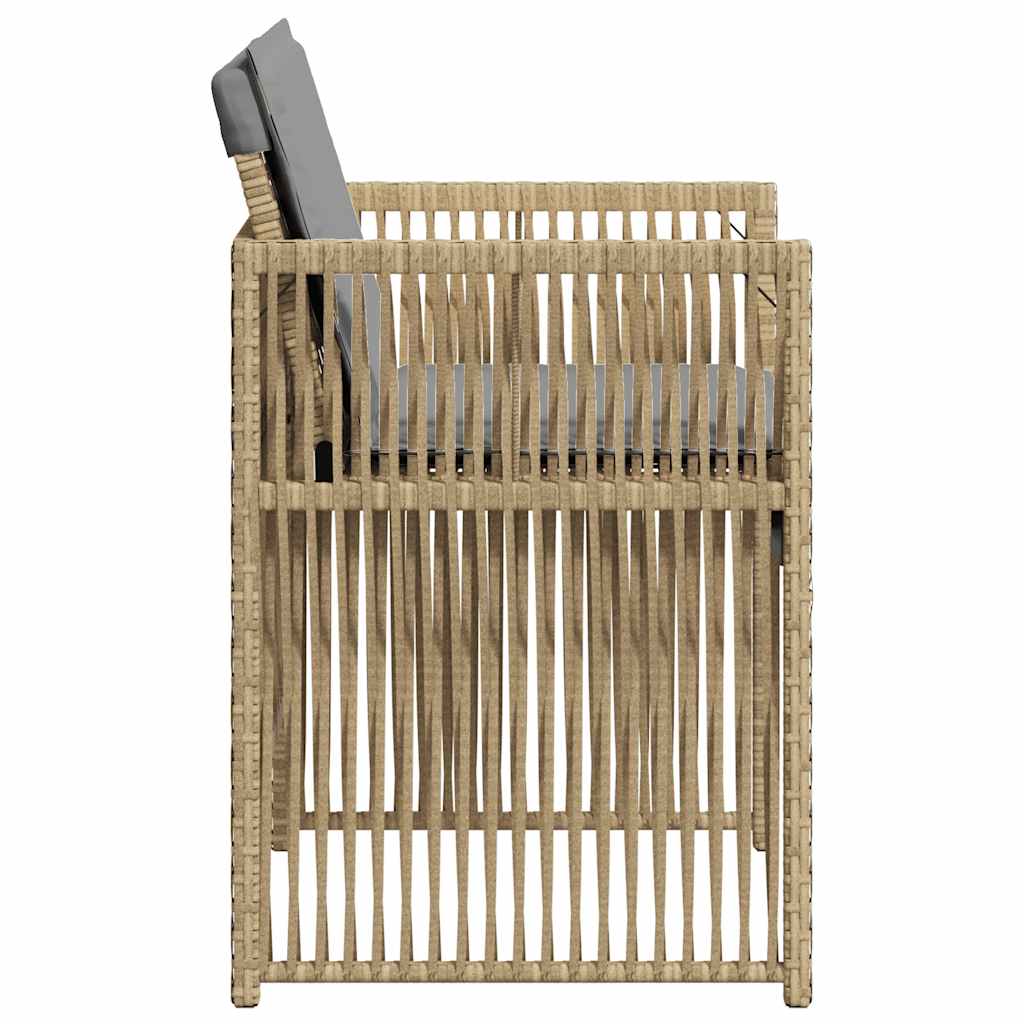 Garden Chairs with Cushions 4 pcs Mix Beige Poly Rattan