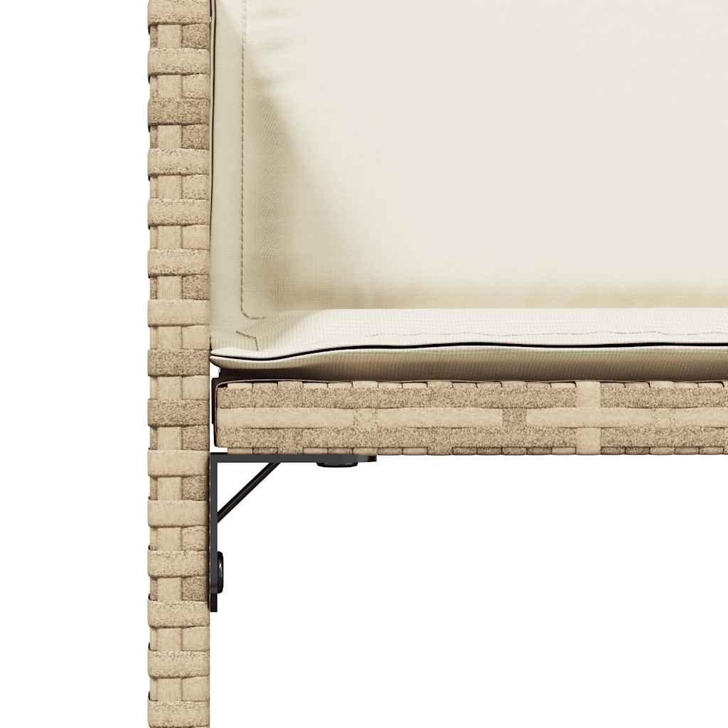 Garden Chairs with Cushions 4 pcs Beige Poly Rattan