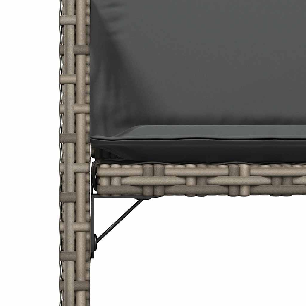 Garden Chairs with Cushions 4 pcs Grey Poly Rattan