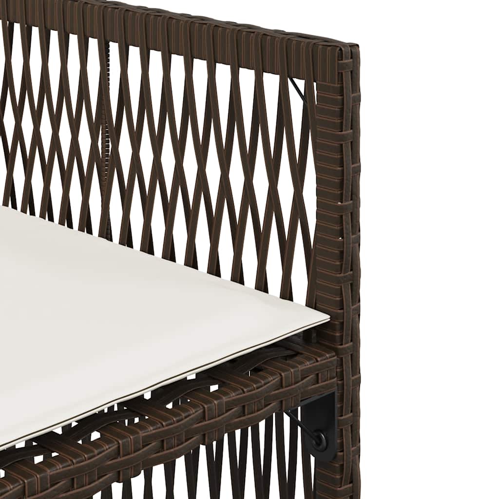 Garden Chairs with Cushions 4 pcs Brown Poly Rattan