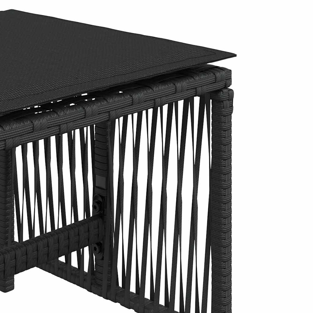 Garden Stools with Cushions 4 pcs Black 41x41x36 cm Poly Rattan