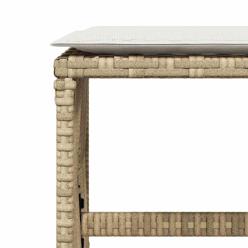 Garden Stools with Cushions 4 pcs Beige 41x41x36 cm Poly Rattan