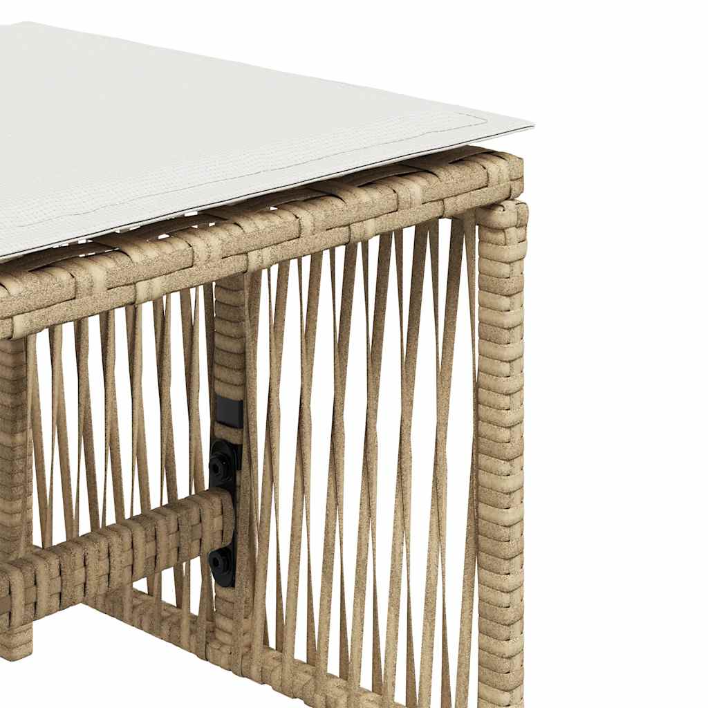 Garden Stools with Cushions 4 pcs Beige 41x41x36 cm Poly Rattan
