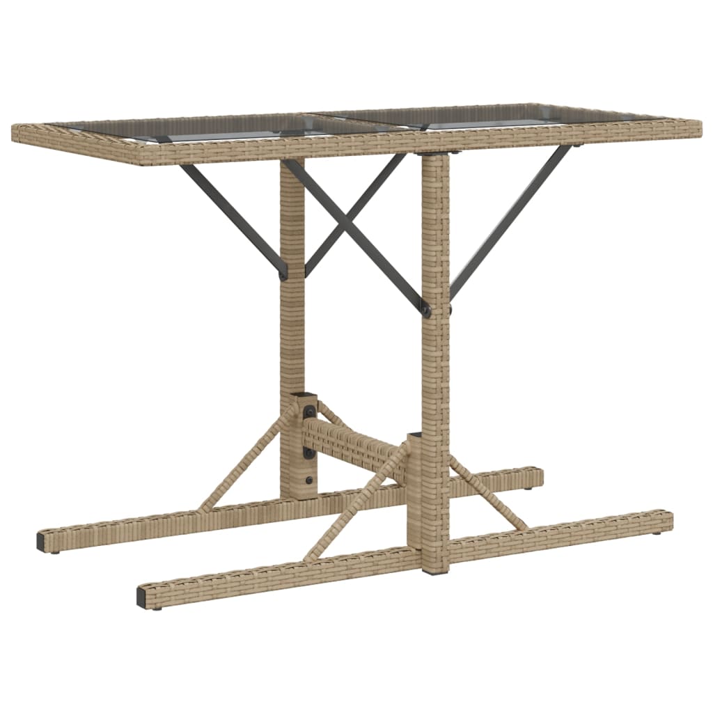 3 Piece Bistro Set with Cushions Beige Poly Rattan