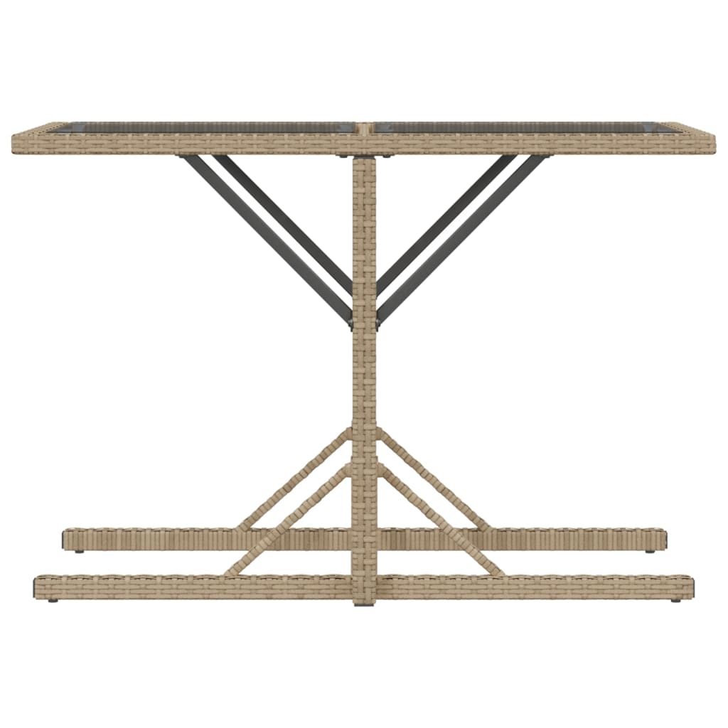 3 Piece Bistro Set with Cushions Beige Poly Rattan