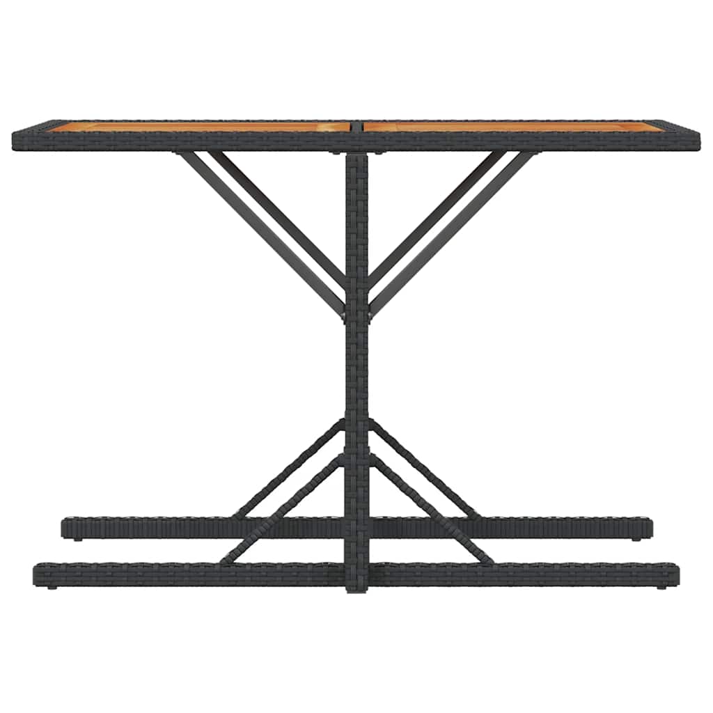 3 Piece Bistro Set with Cushions Black Poly Rattan