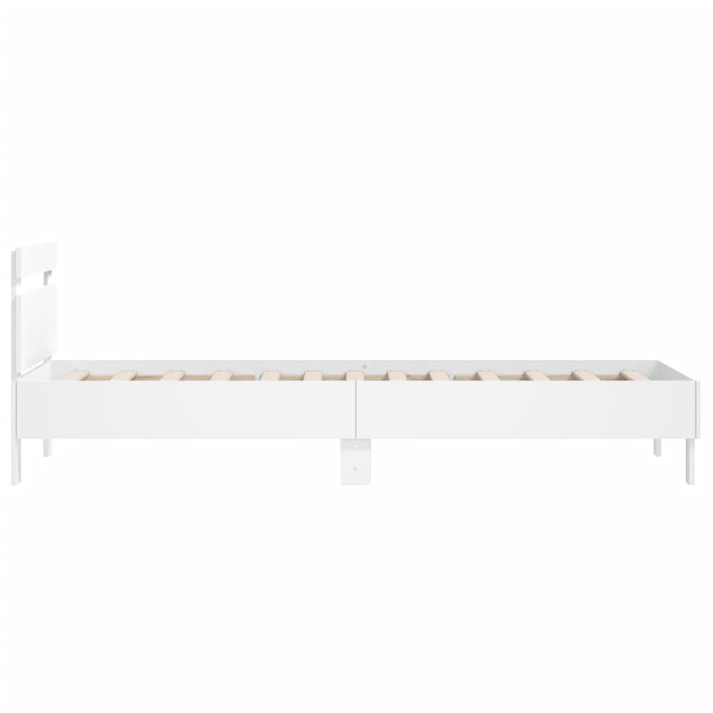 vidaXL Bed Frame without Mattress with Headboard White 100x200 cm