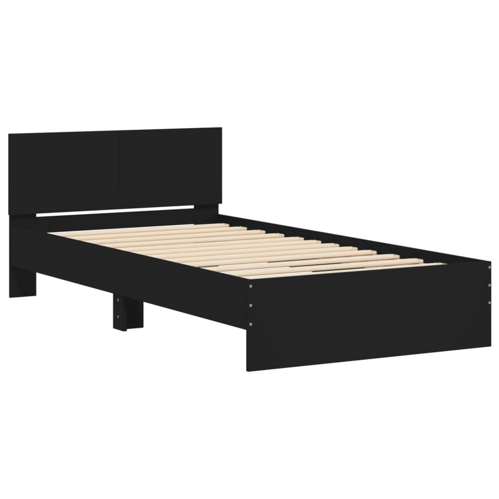 vidaXL Bed Frame without Mattress with LED Lights Black 100x200 cm