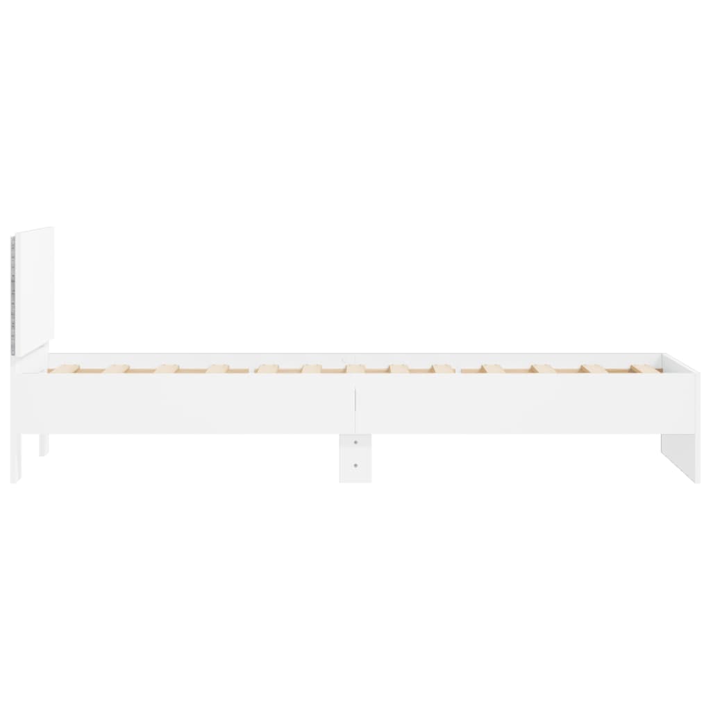 vidaXL Bed Frame without Mattress with LED Lights White 90x190 cm Single