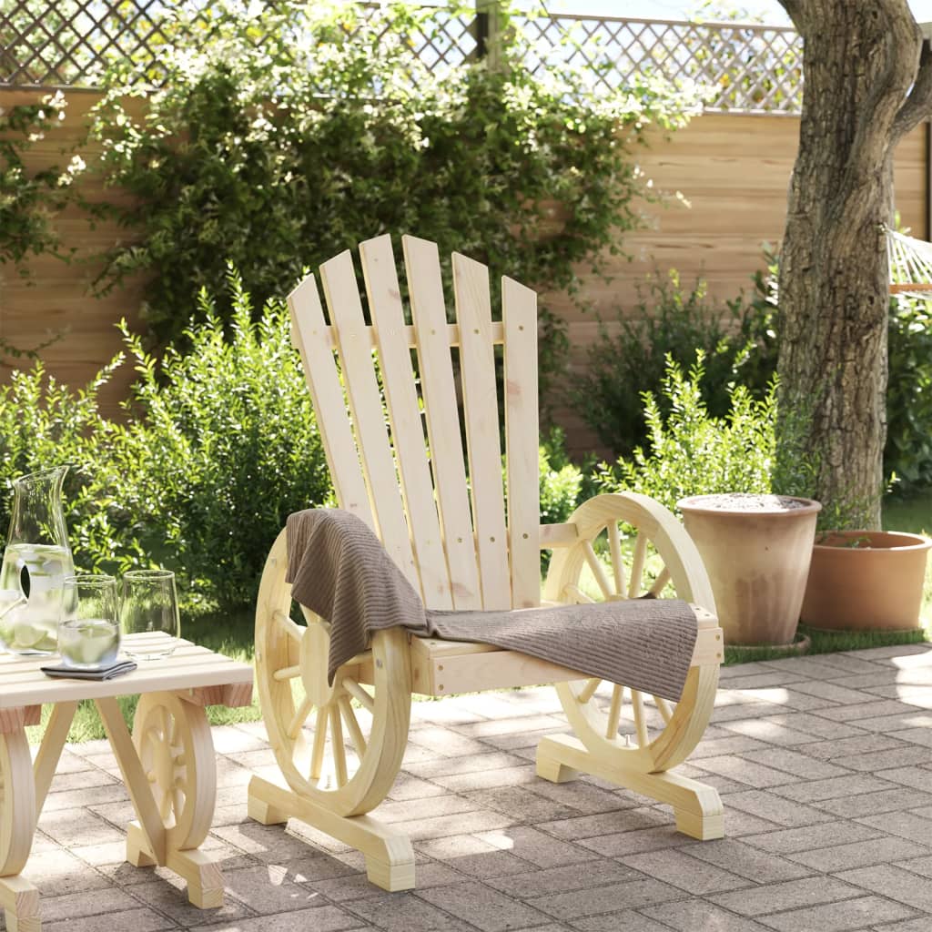 Garden Adirondack Chair | Natural Wood | Solid Fir Wood | Standard