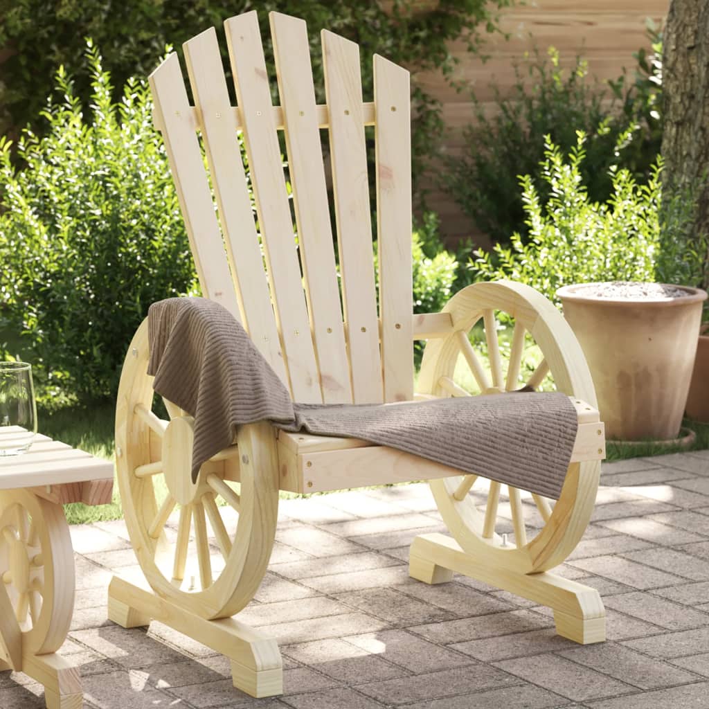 Garden Adirondack Chair | Natural Wood | Solid Fir Wood | Standard