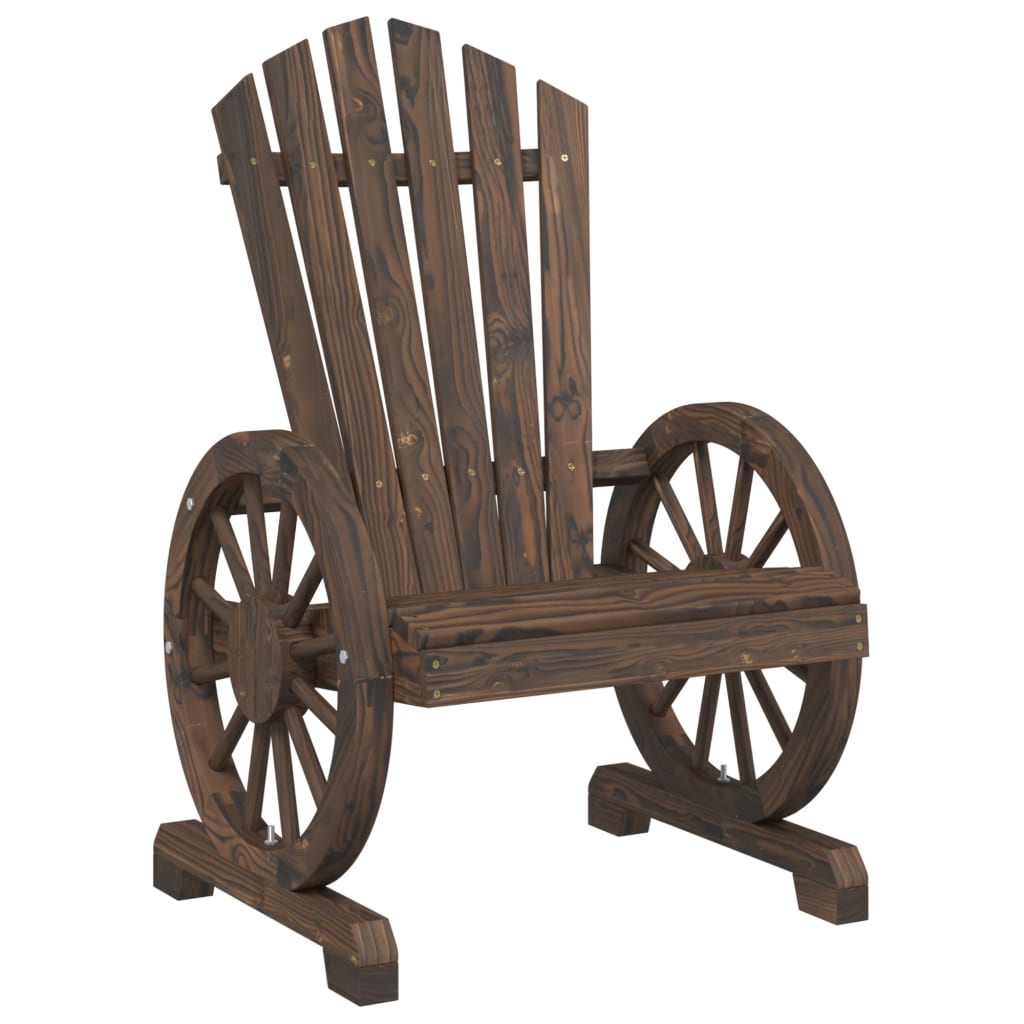 Garden Adirondack Chair | Burnt Wood | Solid Fir Wood | Standard