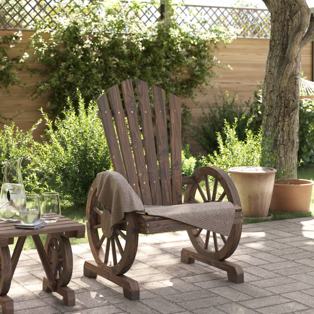 Garden Adirondack Chair | Burnt Wood | Solid Fir Wood | Standard