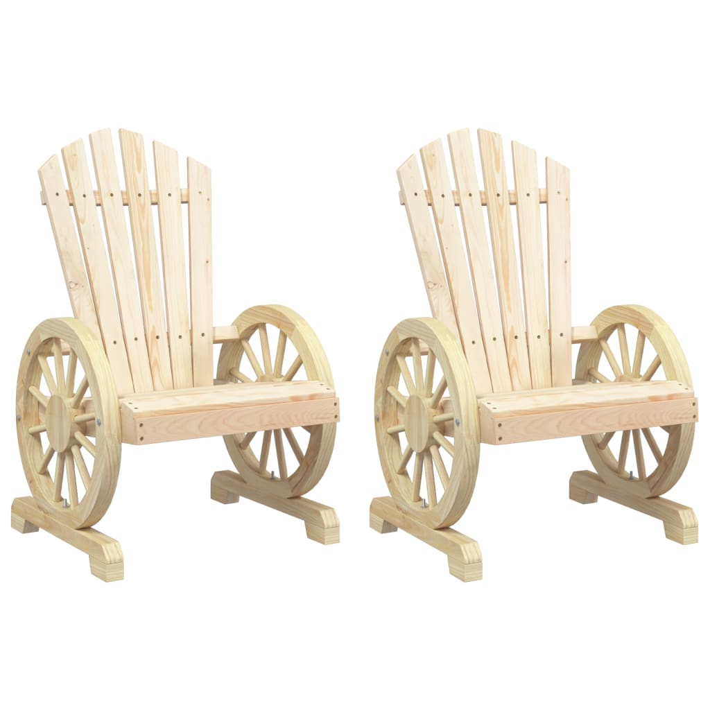 Garden Adirondack Chair | Set of 2 | Natural wood | Solid fir wood