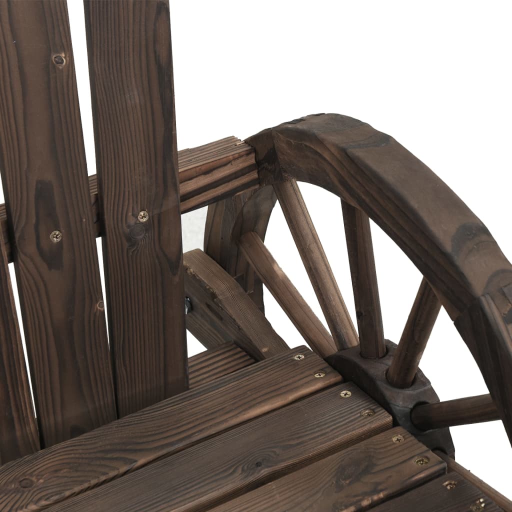 Garden Adirondack Chair | Set of 2 | Burnt wood | Solid Fir Wood | Medium