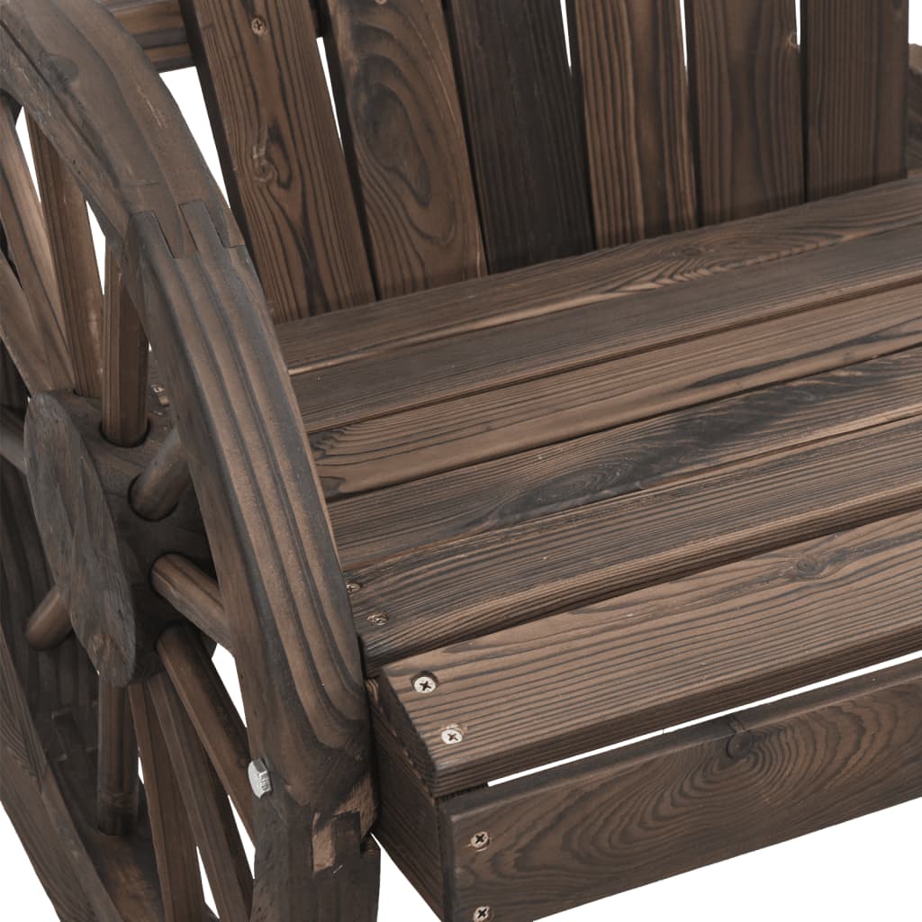 Garden Adirondack Chair | Set of 2 | Burnt wood | Solid Fir Wood | Medium