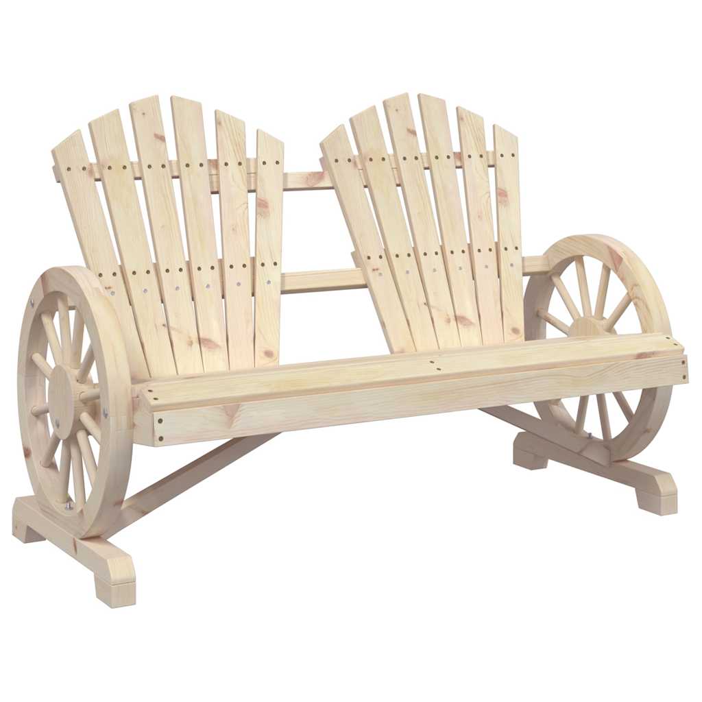 Garden Adirondack Chair | Natural Wood | Solid Fir Wood | 2-Seater
