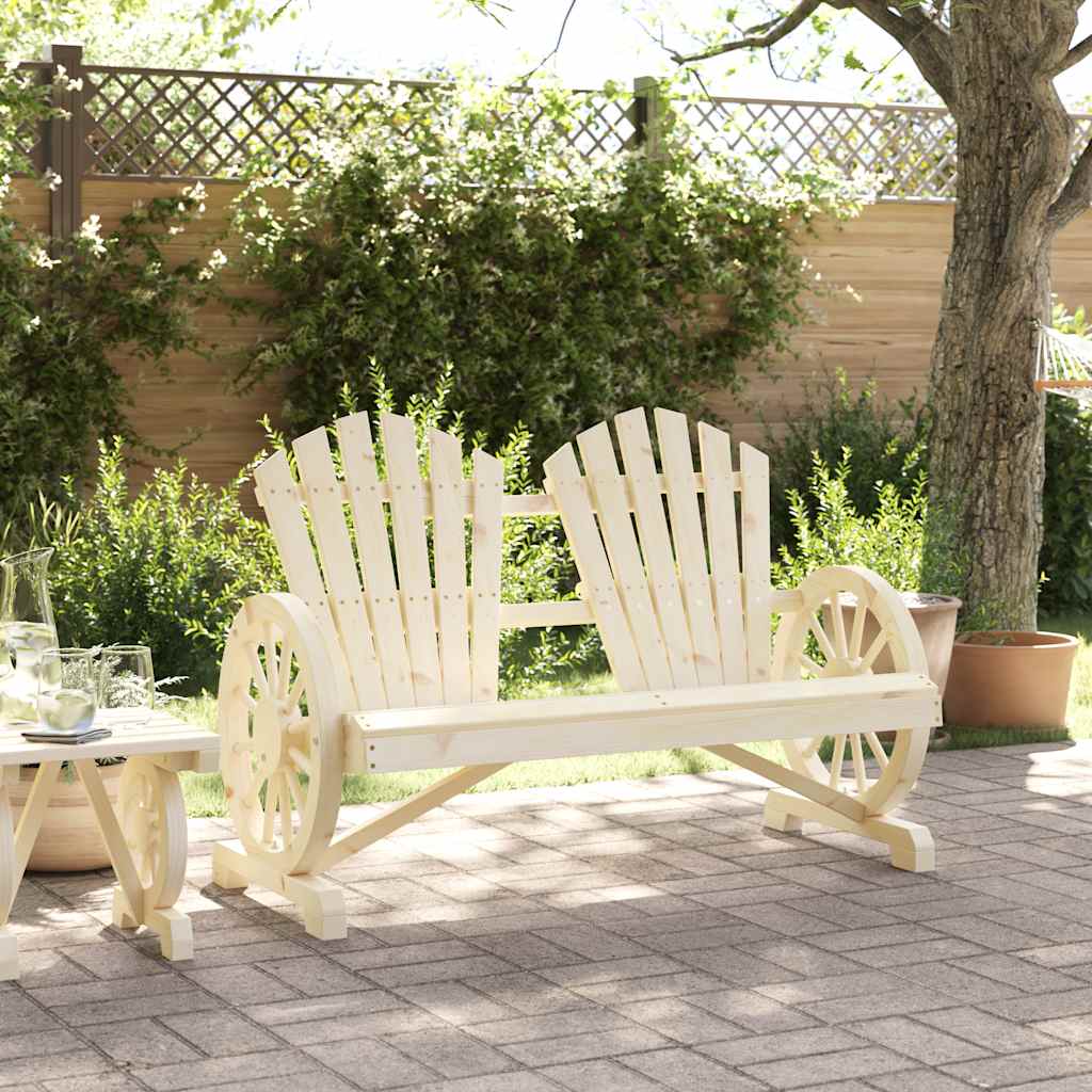 Garden Adirondack Chair | Natural Wood | Solid Fir Wood | 2-Seater