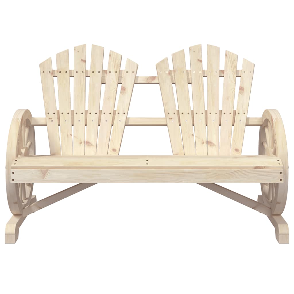 Garden Adirondack Chair | Natural Wood | Solid Fir Wood | 2-Seater