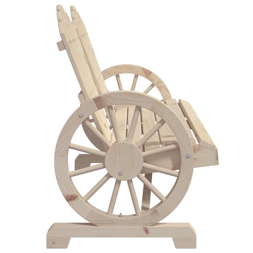 Garden Adirondack Chair | Natural Wood | Solid Fir Wood | 2-Seater