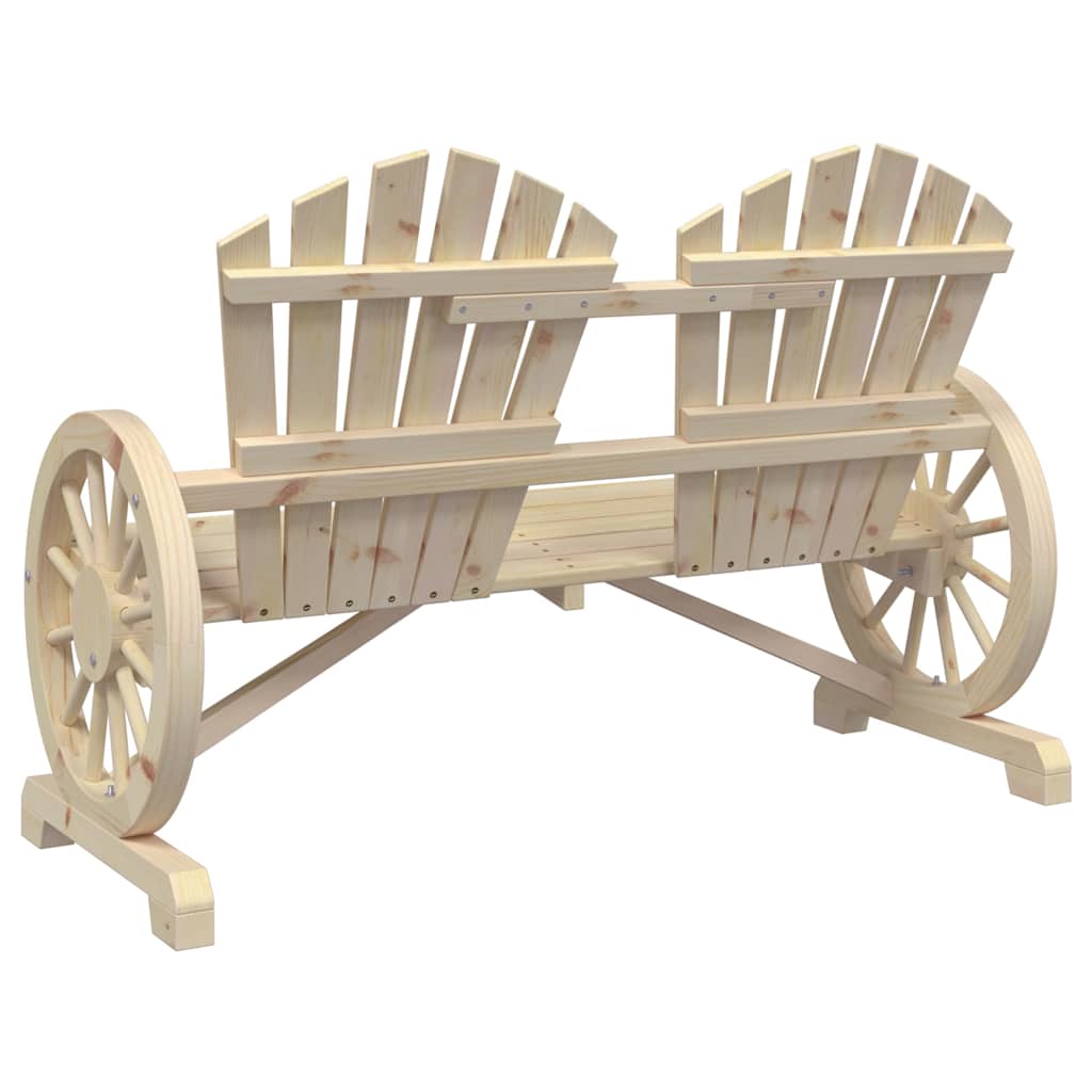 Garden Adirondack Chair | Natural Wood | Solid Fir Wood | 2-Seater